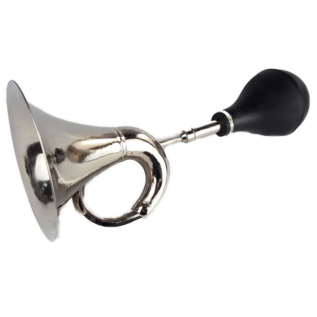 [LA-42740] Autohupe Ballhupe Oldtimerhupe Fanhupe Autohorn Tröte vernickelt L 44 cm