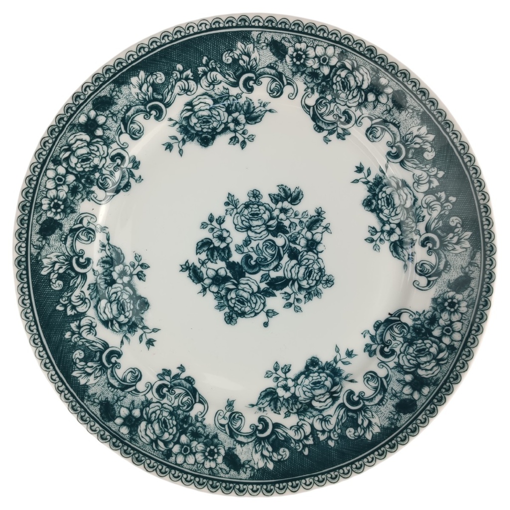 Kuchenteller 19,5 cm Mitterteich Form 850 Blumendekor grün