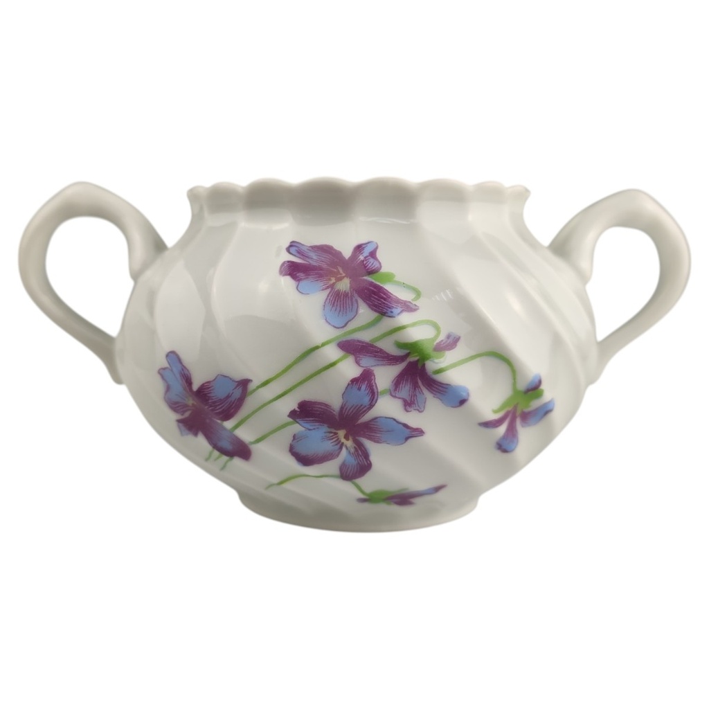 Zuckerdose ohne Deckel Haviland Limoges Torse Violettes