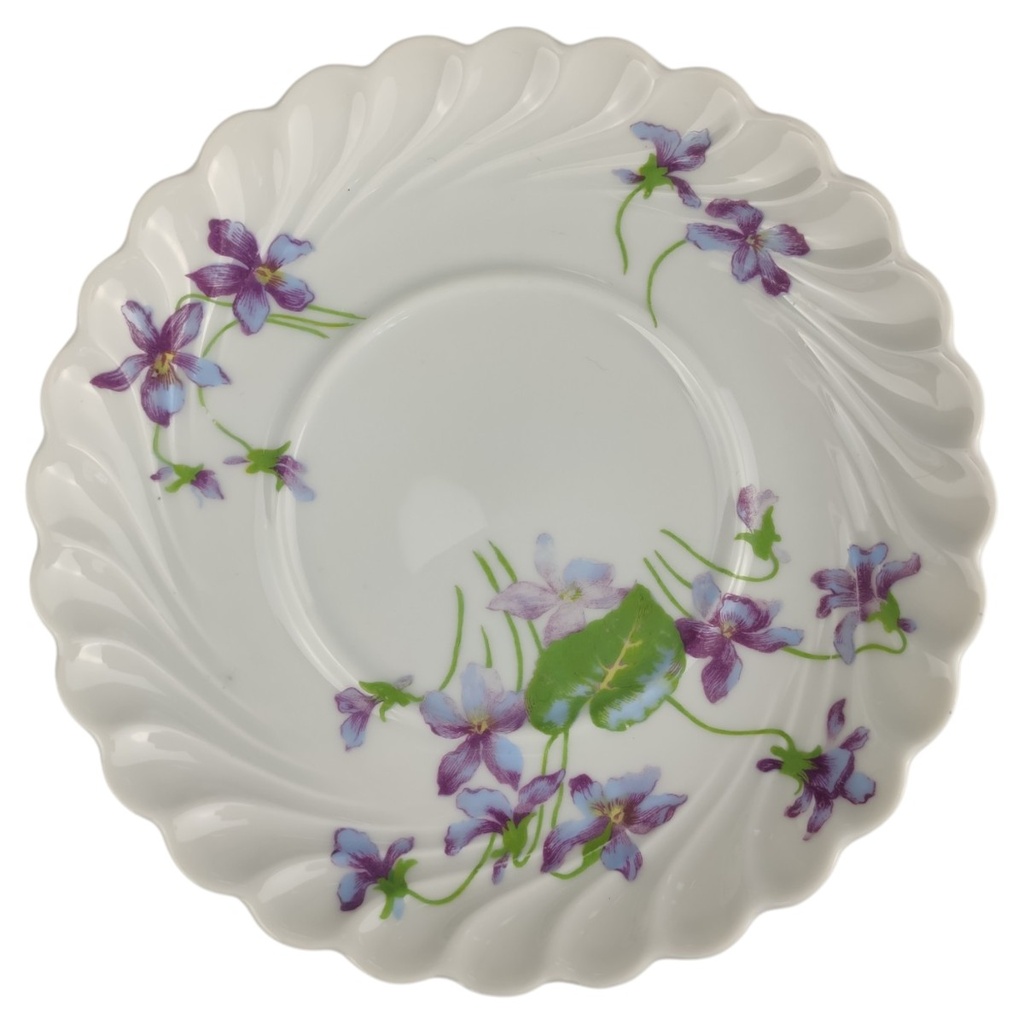 Untertasse für Kaffee 14,3 cm Haviland Limoges Torse Violettes