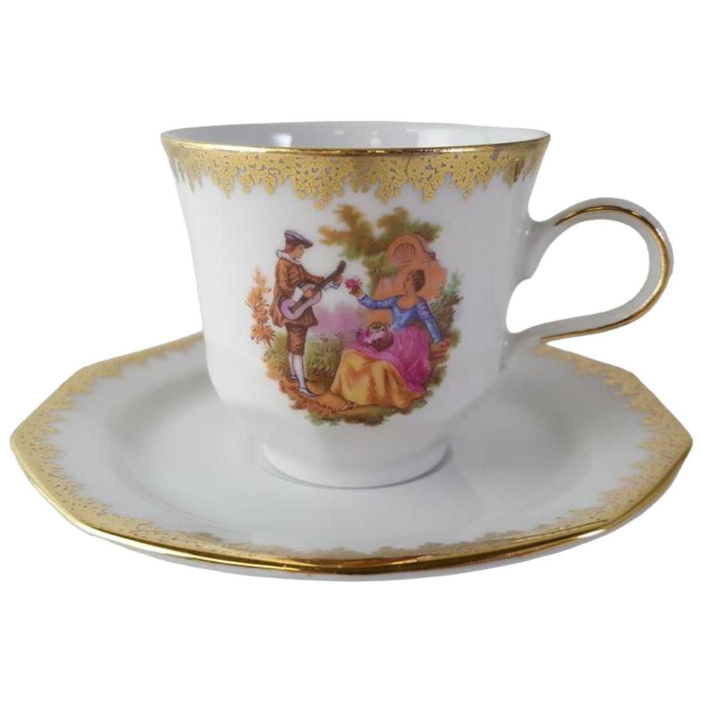Espressotasse mit Untertasse & Winterling Marktleuthen Fragonard Liebespaar