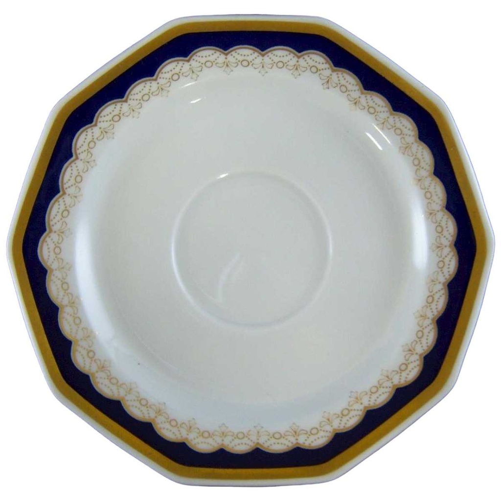 Untertasse für Kaffee Goldrand 14,1 cm Winterling Marktleuthen Kobaltrand mit eckig