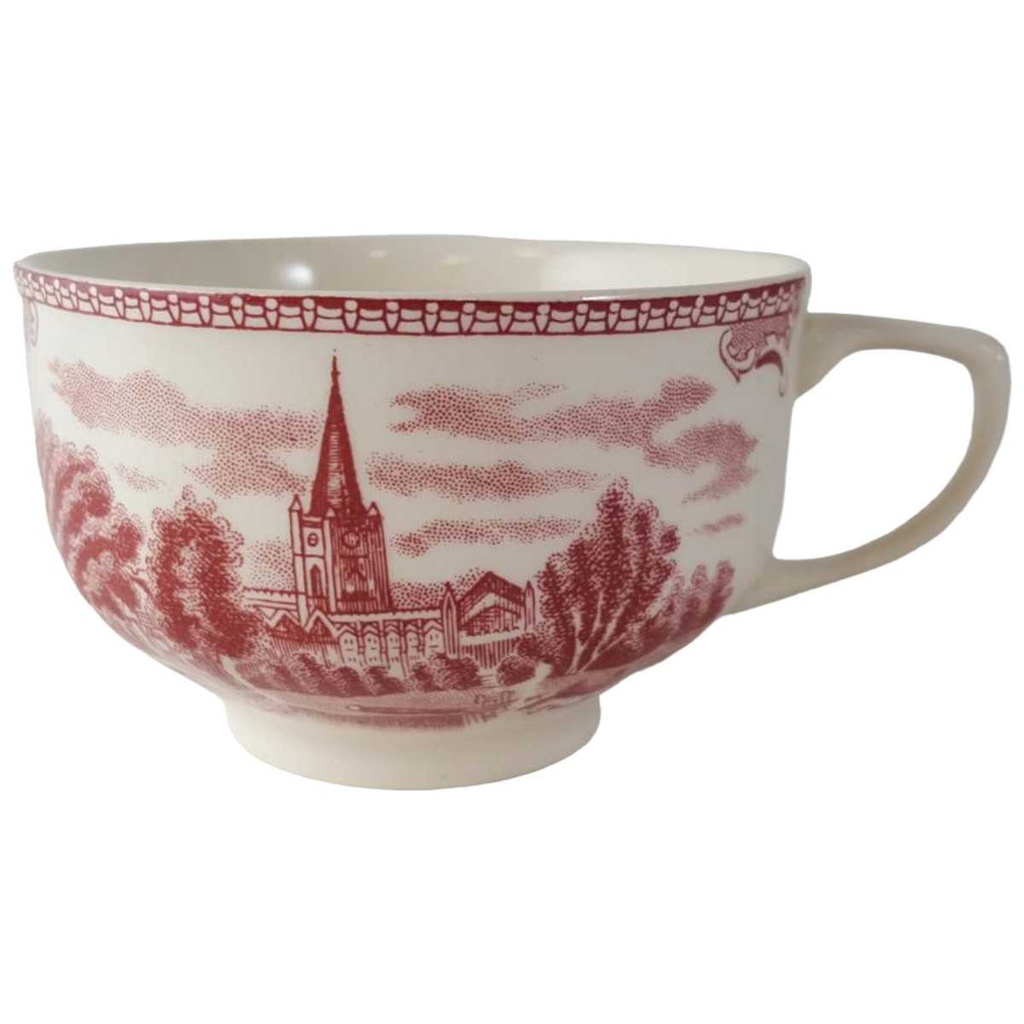 [45813323-2] Teetasse Tasse ohne Innendekor Johnson Bros Old Britain Castles Rot (gebraucht - sehr gut)