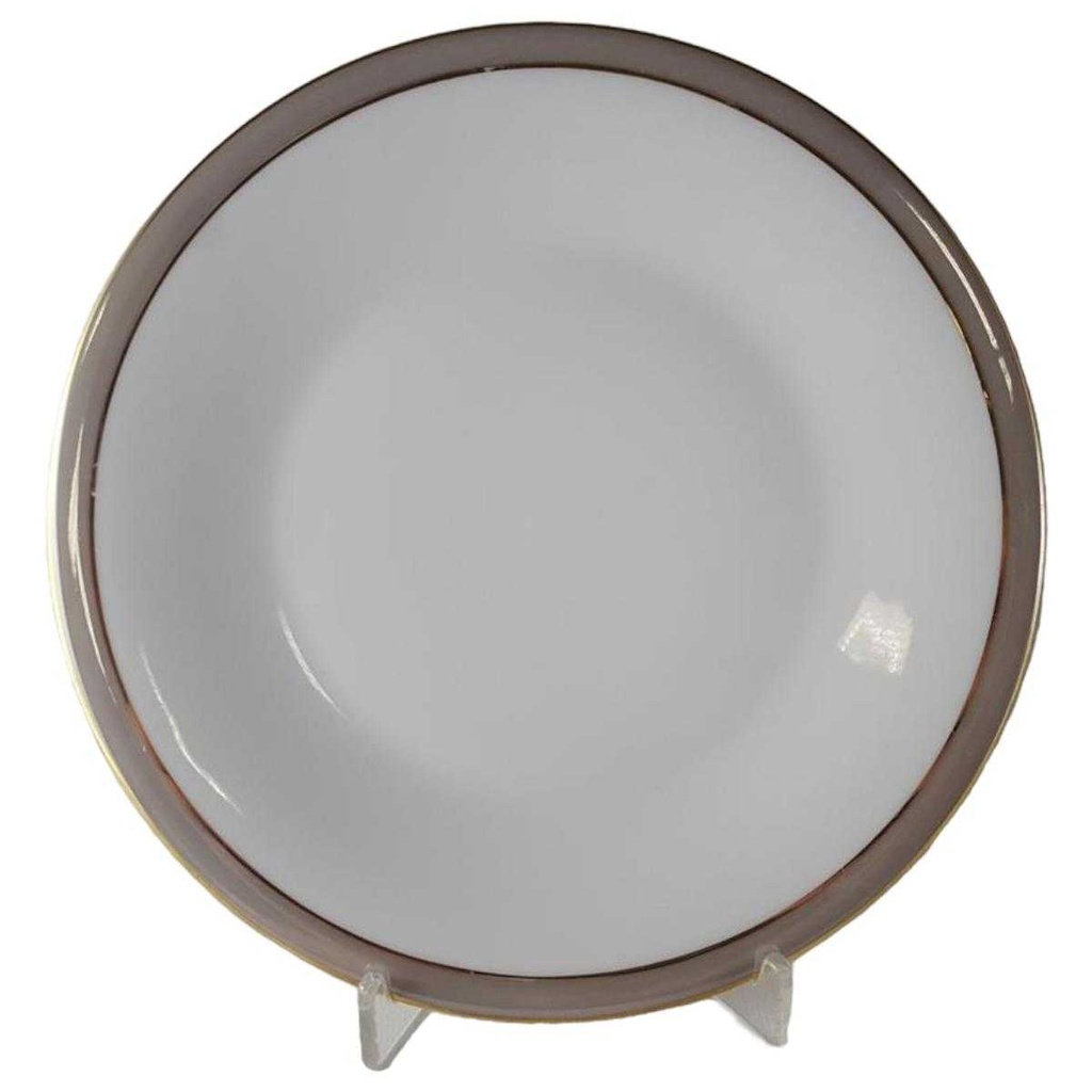 Kuchenteller Dessertteller Frühstücksteller Goldrand 19,5 cm Hertel Jacob Rehau grau