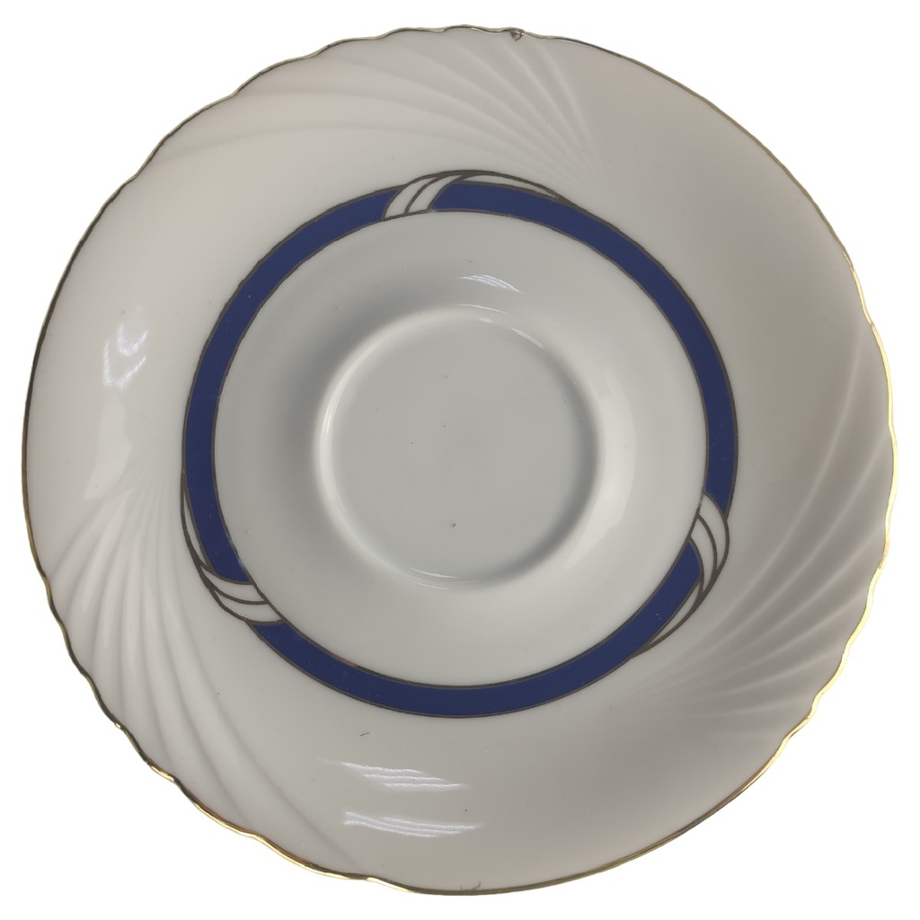 Untertasse für Kaffee Winterling Röslau Relief Blau Golddekor