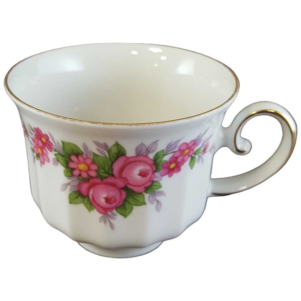 Kaffeetasse Tasse Goldrand Seltmann Weiden Rote Blumen