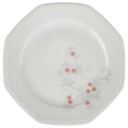 Speiseteller Essteller 24,3 cm Schirnding Bavaria Paris Blumendekor Rosa Grau Blumen