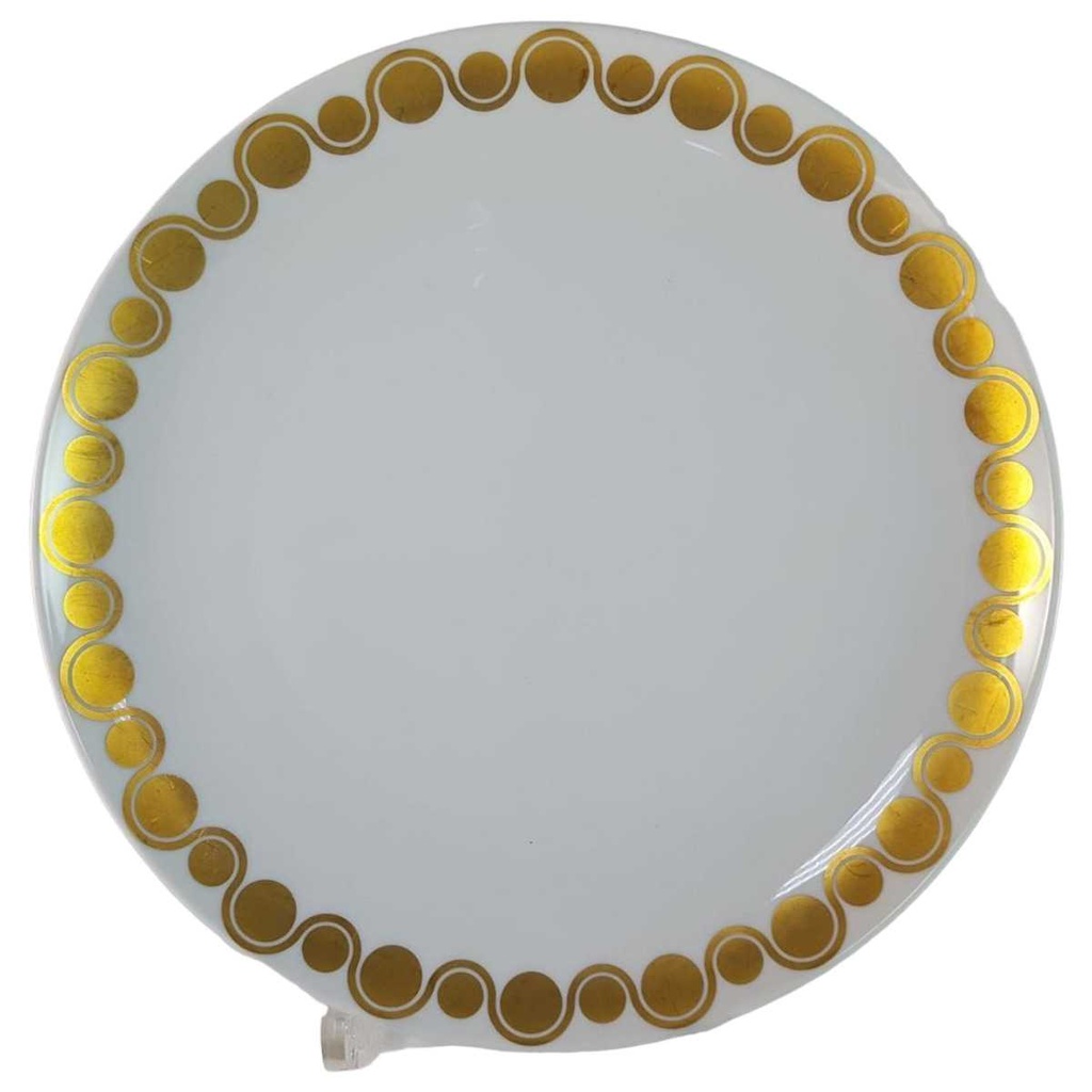 Speiseteller Essteller Golddekor 26 cm Hutschenreuther weiß braun