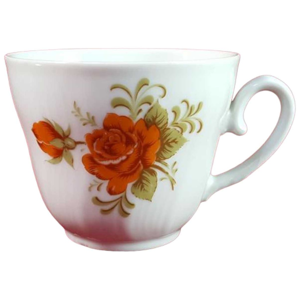 Kaffeetasse Tasse Winterling Kirchenlamitz Rillenrelief Orange Blume