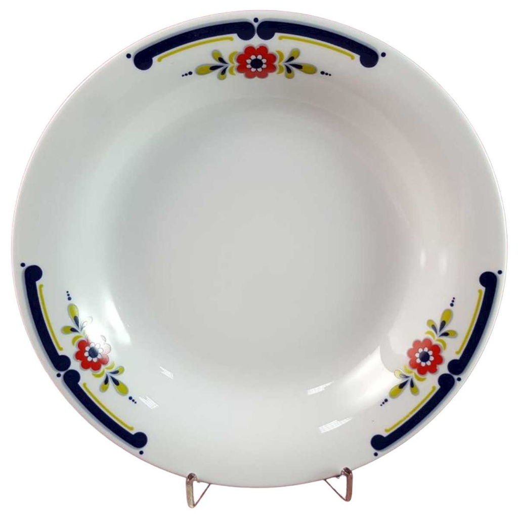 Suppenteller 22,7 cm Mitterteich Form 890 blau grün rot Blumendekor Blumen