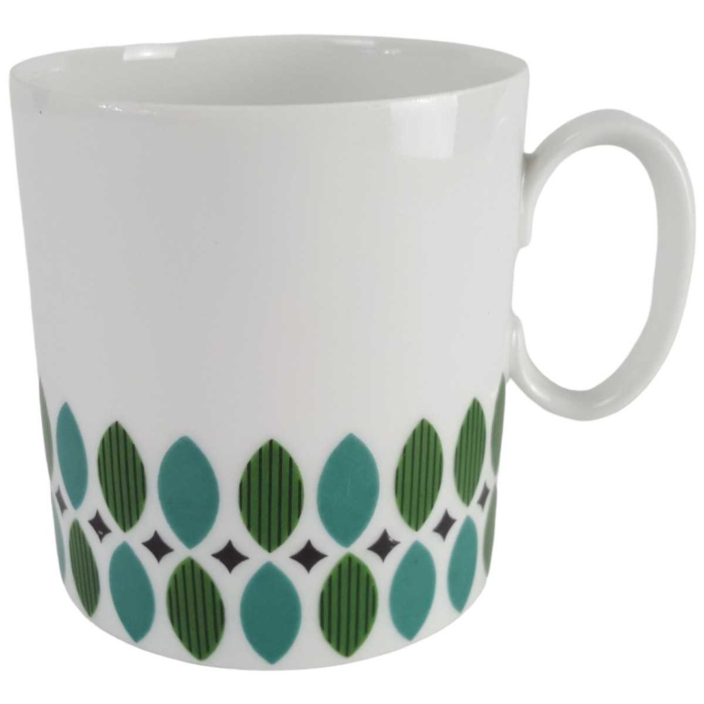 Kaffeetasse Thomas Porzellan Medaillon grüne Blätter