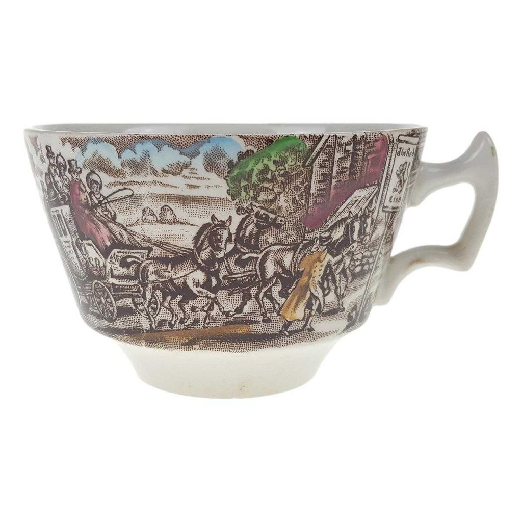 [458169005-2] Teetasse 0,25 L Wood & Sons England The Post House Bunt Historismus (gebraucht - gut)