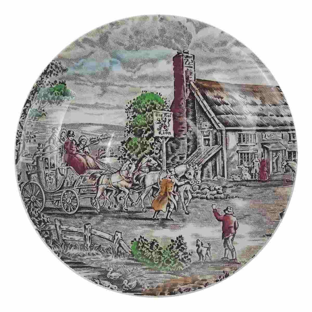 Untertasse für Tee 14,3 cm Wood & Sons England The Post House Bunt Historismus